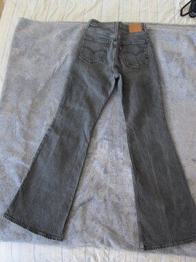 Levi’s Premium 70s High Flare Jeans – Washed Black/Grey – Size 25